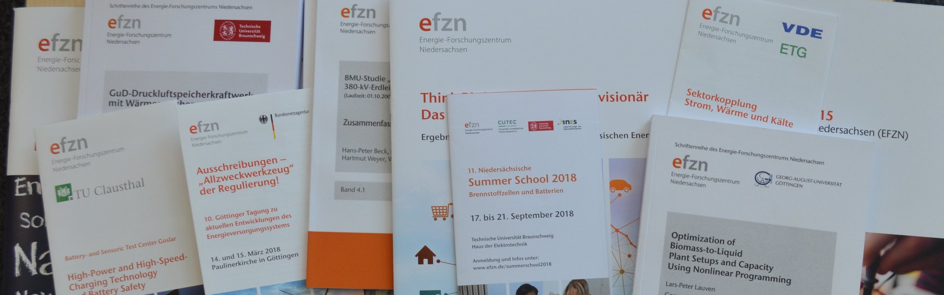 Vom efzn herausgegebene Info-Broschüren.
