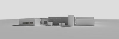 Perspektivische Ansicht eines Gebäudes in 3D
