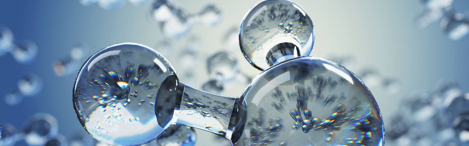 Digitalgrafik eines Wasserstoffmoleküls